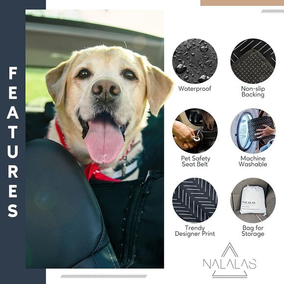 Nalalas Dog and Cat Rear Seat Cover Safe Washable Waterproof Anti Slip New - Picture 2 of 6